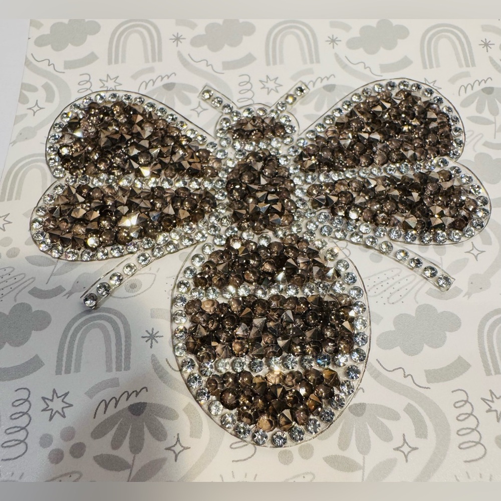 Sparkling Crystal Bee Iron on Patch NWT 3”